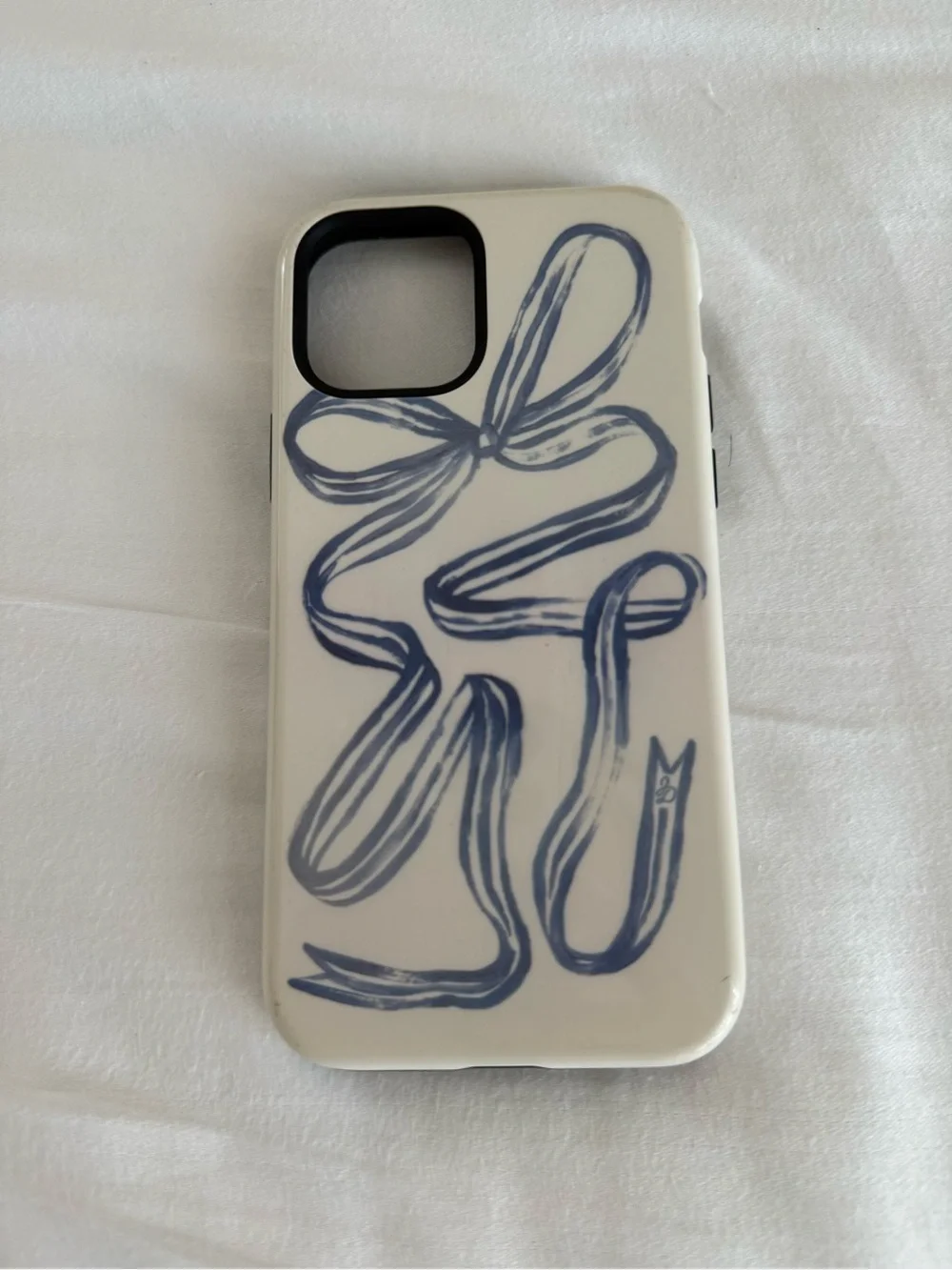 iPhone 12 White and Blue Decorative Phone Case - The Diary